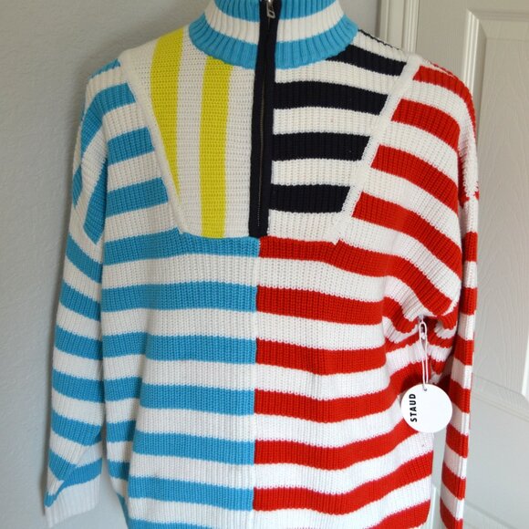 STAUD HAMPTON CAPTAIN STRIPE SWEATER- NWT $98 - Picture 5 of 10